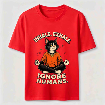 Zen Meditation Cat Humor T-Shirt