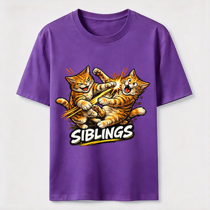 Playful Cat Siblings Graphic T-Shirt