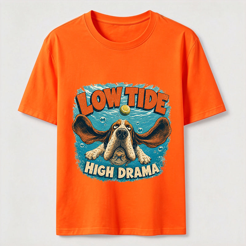 Low Tide High Drama Basset Hound T-Shirt