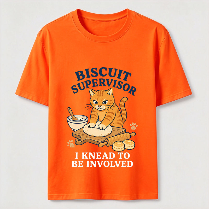 Biscuit Supervisor Funny Baking Cat T-Shirt