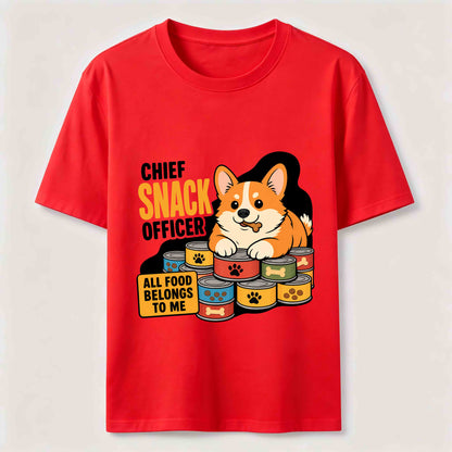 Chief Snack Officer Funny Corgi T-Shirt