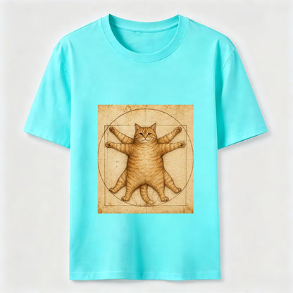 Da Vinci Manuscript Cat Art Graphic Tee