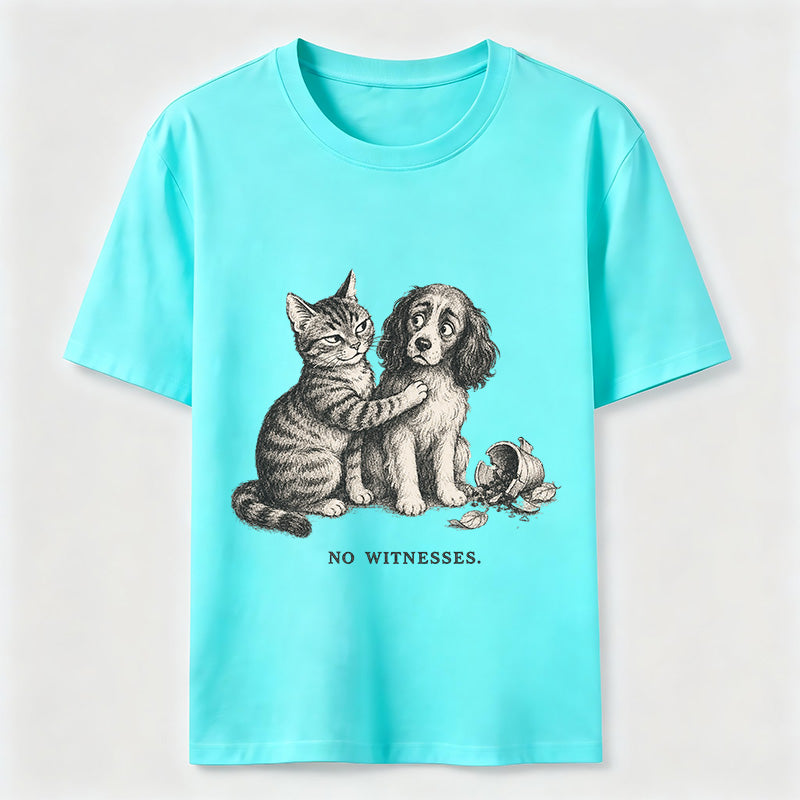 No Witnesses Cat And Dog Tee