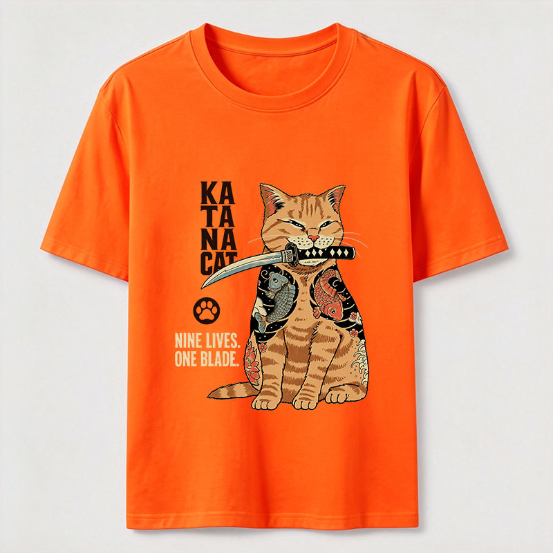 Nine Lives One Blade Samurai Cat T-Shirt