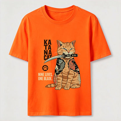 Nine Lives One Blade Samurai Cat T-Shirt