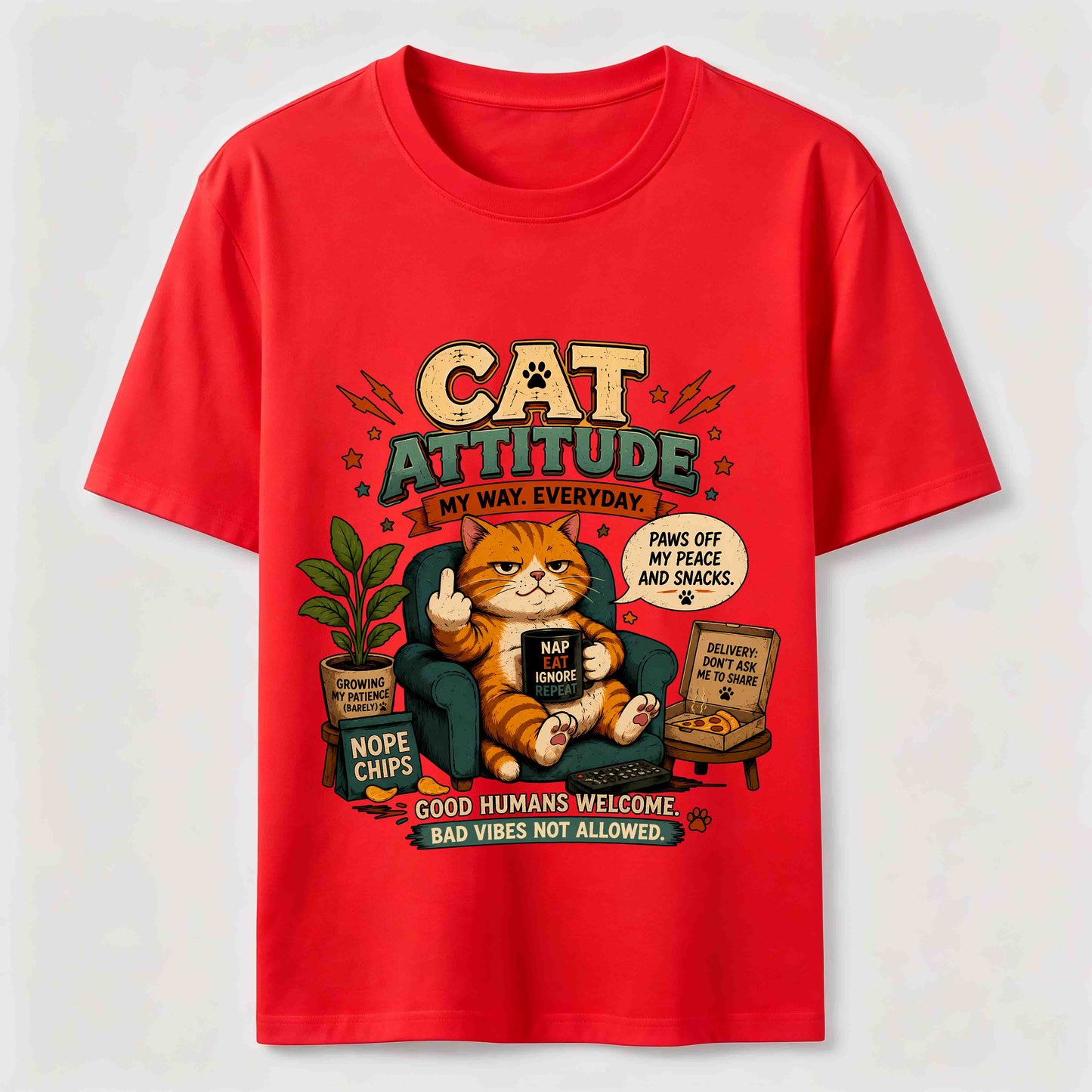 Cat Attitude Graphic Tee