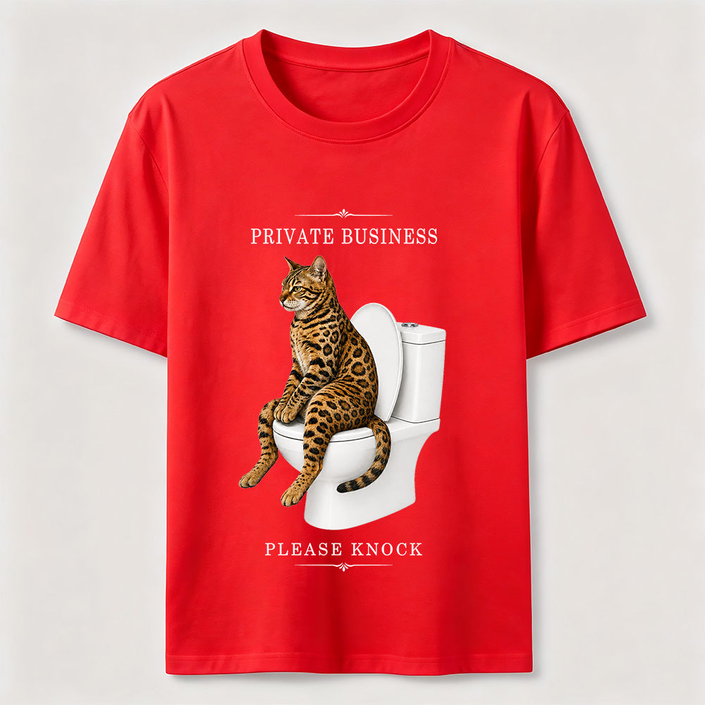 Private Business Cat Bathroom Tee