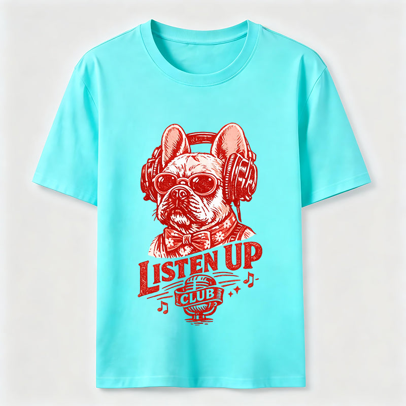 Listen Up Frenchie Music Tee