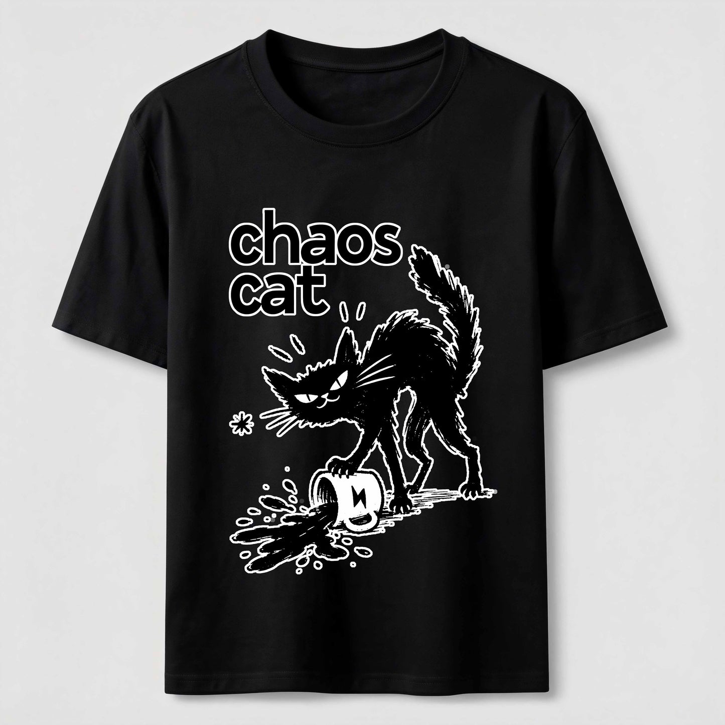 Ink Spill Mischief Cat T-Shirt