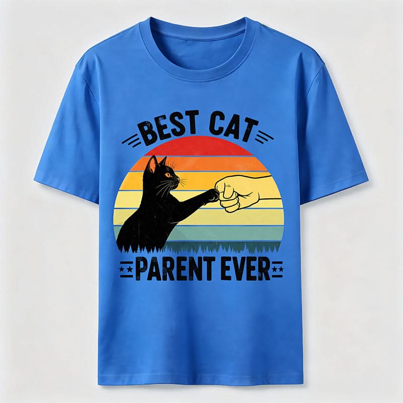 Best Cat Parent Ever T-Shirt Funny Black Cat Graphic
