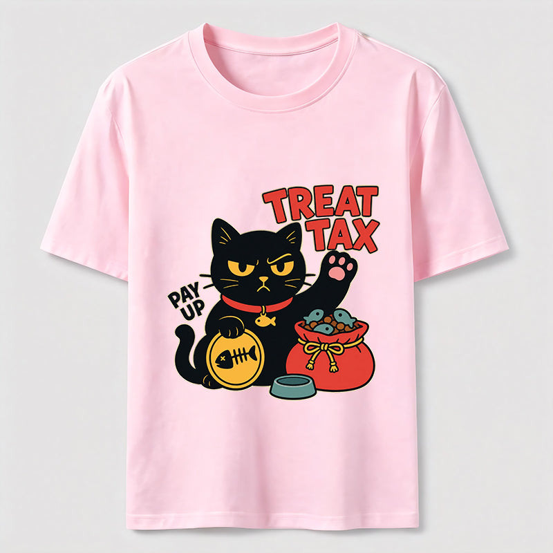 My Cat Demands Treat Tax Hilarious Black Cat Tee