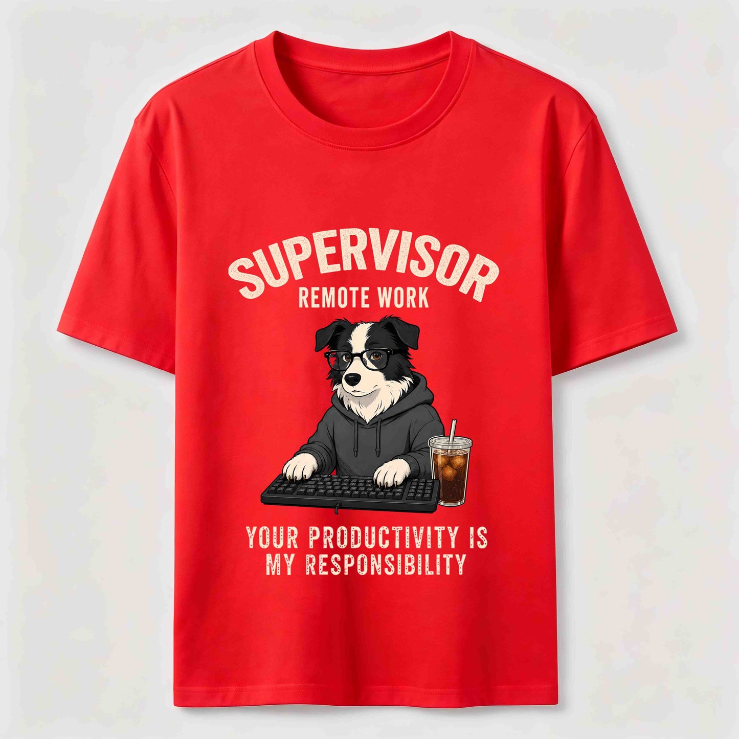 Remote Work Supervisor Border Collie T-Shirt