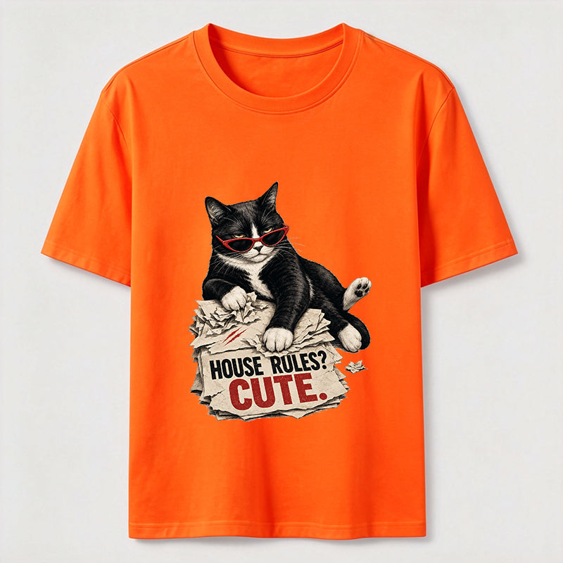 House Rules Cute Cat Tee