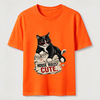 House Rules Cute Cat Tee