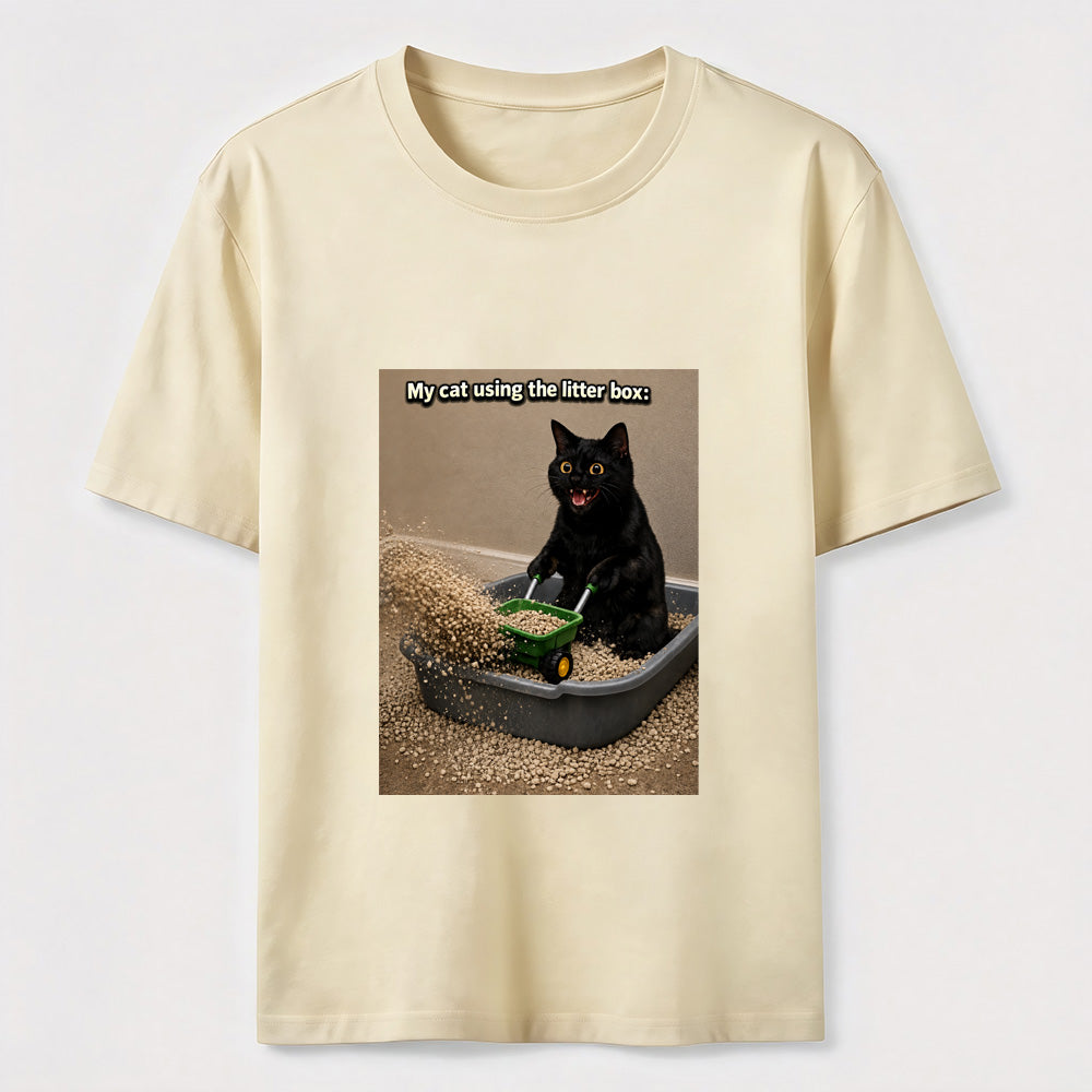 Litter Box Construction Cat T-Shirt