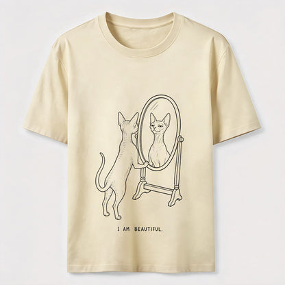I Am Beautiful Cat Shirt Self Confident Cat Lover Graphic Tee