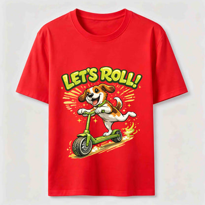 Let's Roll Scooter Dog T-Shirt