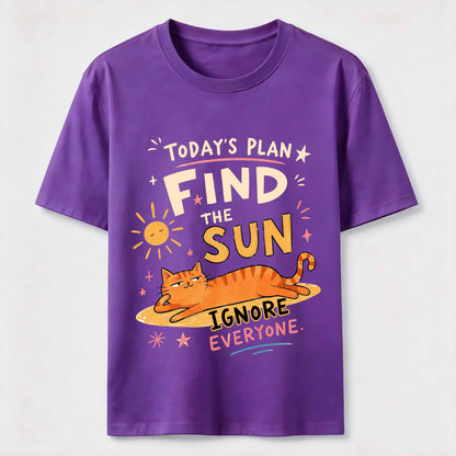 Sun-Seeking Orange Cat T-Shirt