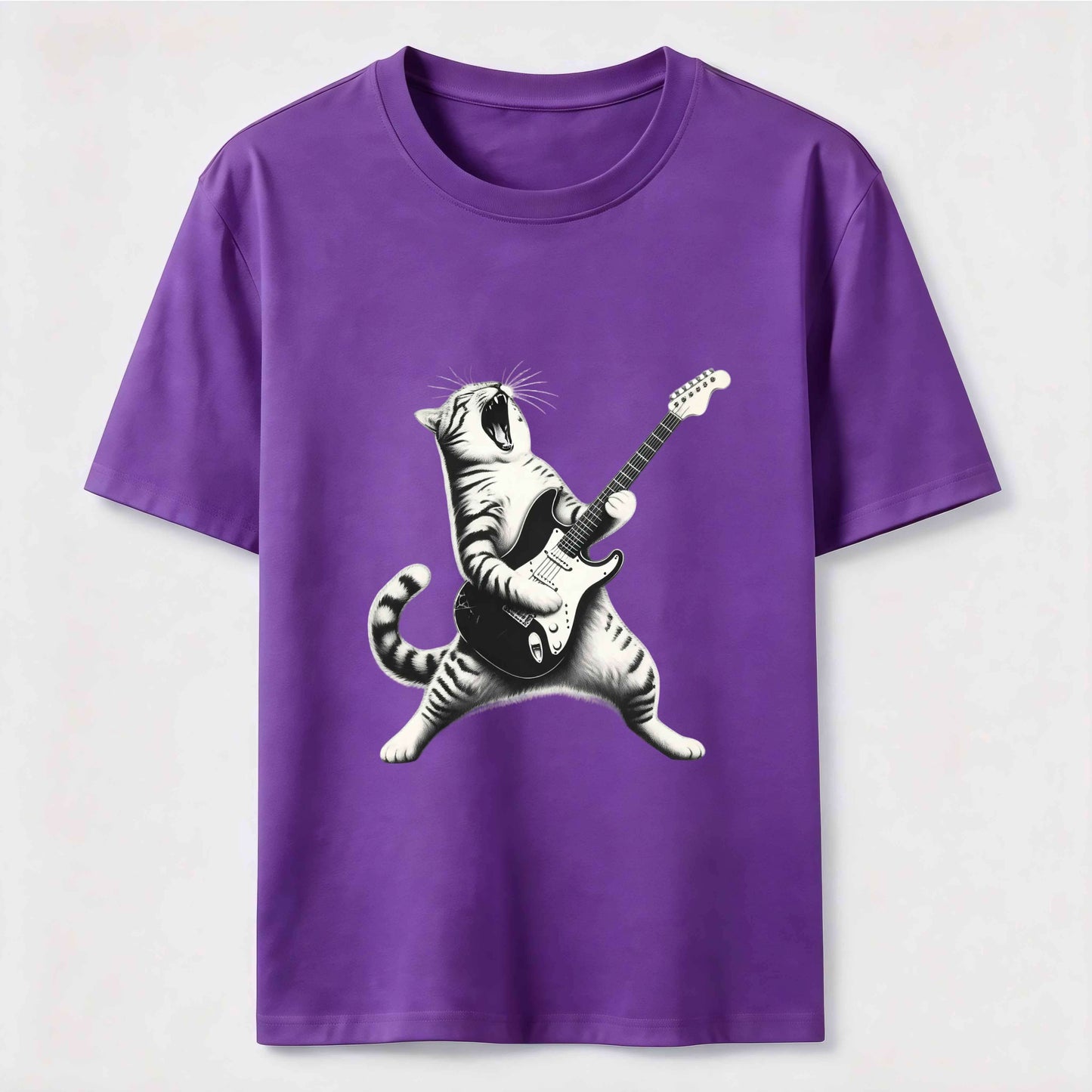 Rockstar Cat Vintage Guitar Streetwear Tee