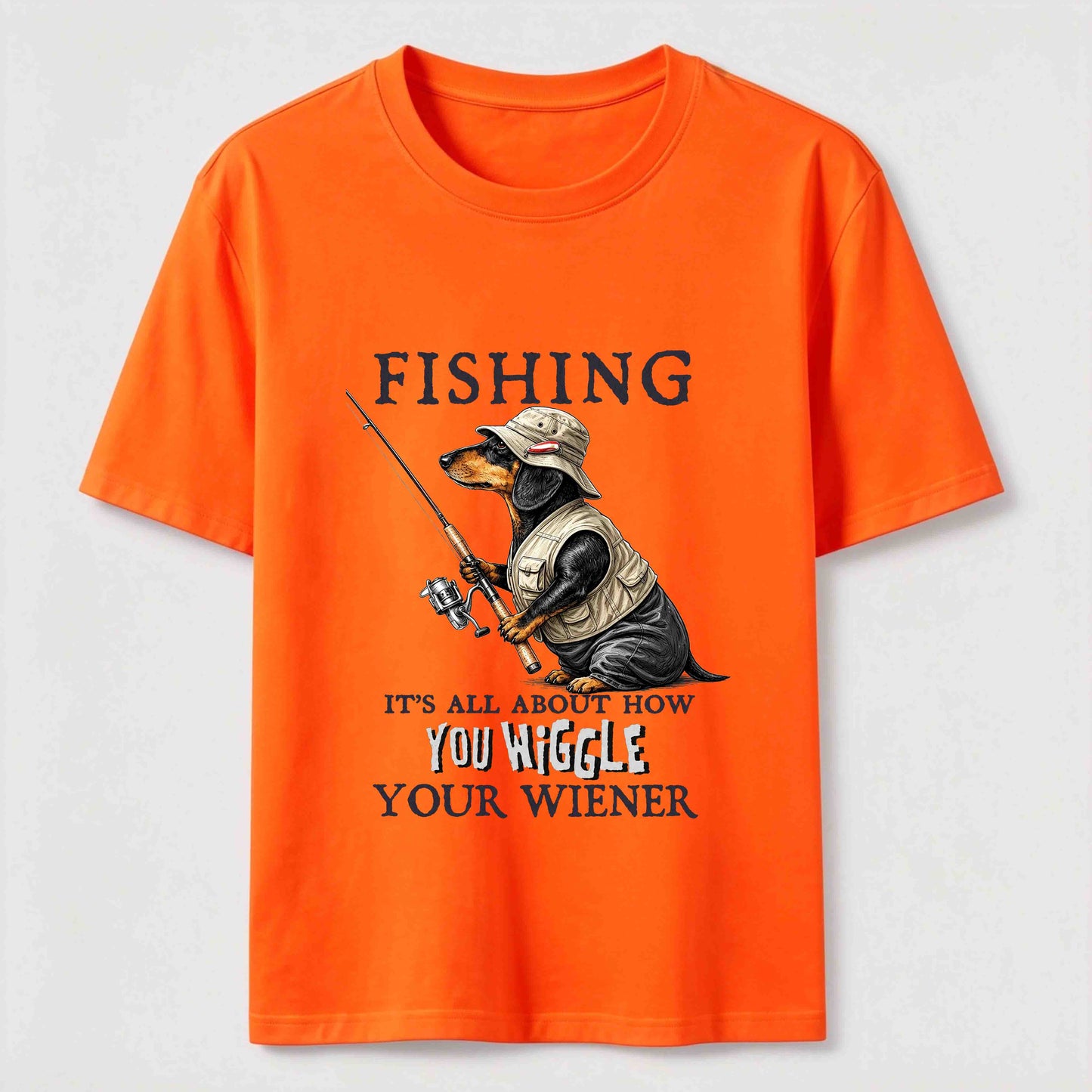 Dachshund Fishing Club Outdoor Wiener Dog Graphic Tee