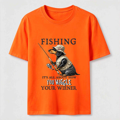 Dachshund Fishing Club Outdoor Wiener Dog Graphic Tee