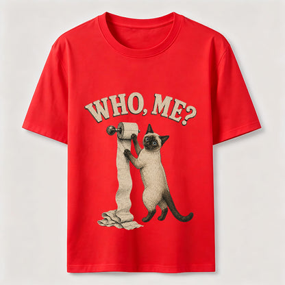 Who Me Toilet Paper Cat Tee