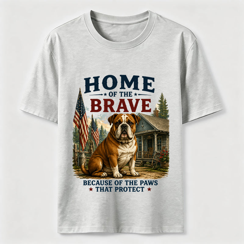 Home of the Brave Patriotic Bulldog T-Shirt