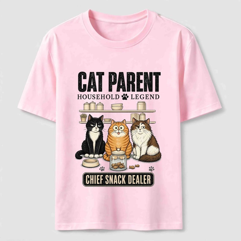 Multi Cat Parent Chief Snack Dealer Cute Cat Lover T-Shirt