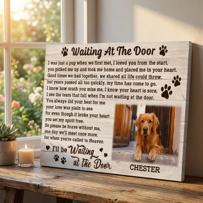 Waiting At The Door - Personalized Pet Portrait Canvas / Poster