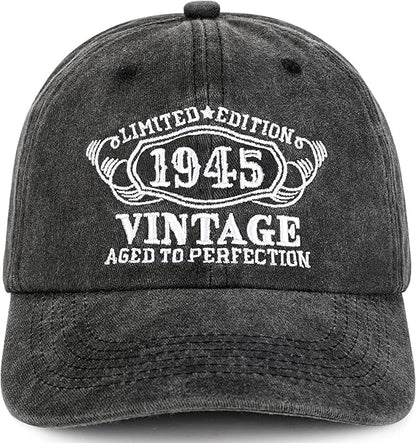 Limited Edition 80th Birthday Gifts for Men Women, Vintage 1946 Year Old Born In 1946 Cap Gifts Baseball Cap Hats for Him
