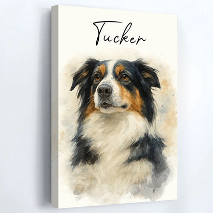 Personalized Watercolor Portraits Using Pet Photo Poster / Canvas - Custom Gift for Dogs Cats Lovers