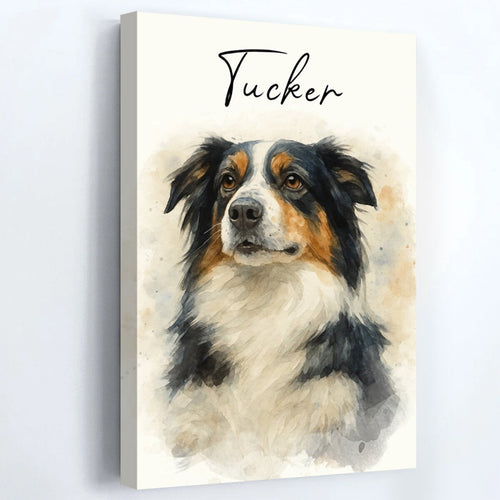 Personalized Watercolor Portraits Using Pet Photo Poster / Canvas - Custom Gift for Dogs Cats Lovers