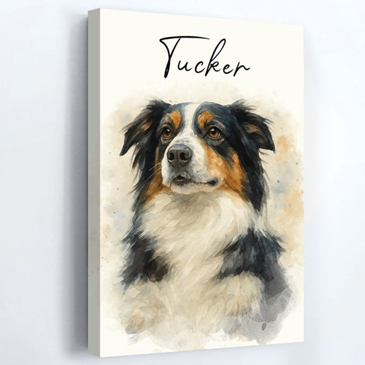 Personalized Watercolor Portraits Using Pet Photo Poster / Canvas - Custom Gift for Dogs Cats Lovers