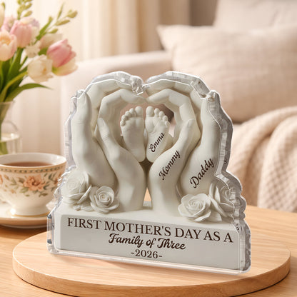 Personalized First Father's Day Plaque personalization view for New Mom / Expecting Mom