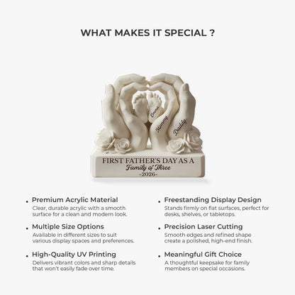 Plaque material and size view - Personalized First Father's Day Plaque