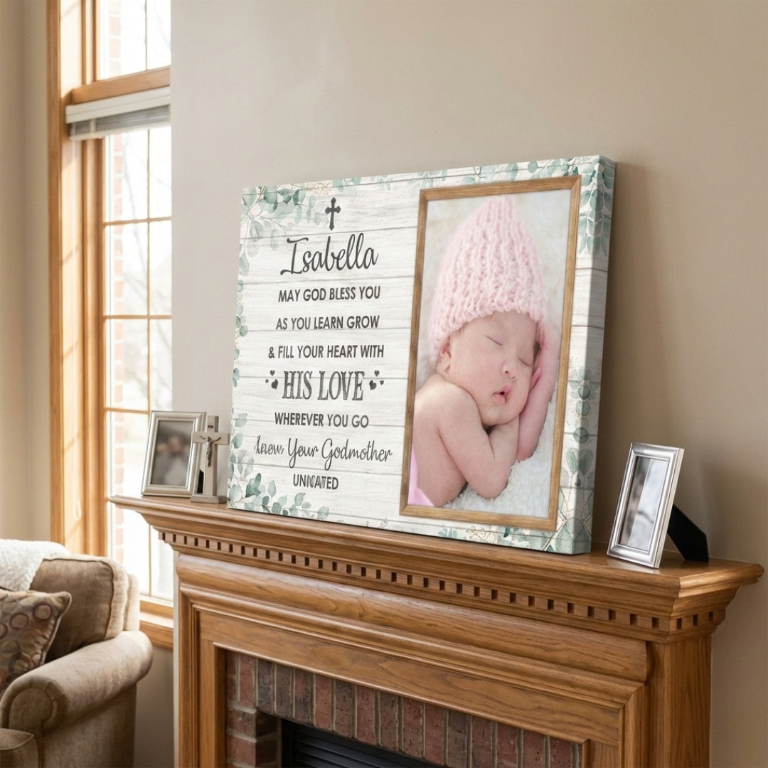 May God Bless You - Personalized Custom Photo Canvas / Poster