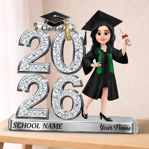 Crystal Effect Graduation Man & Woman - Personalized Plaque