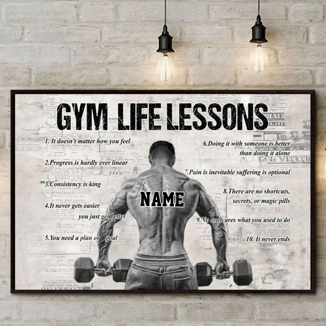 Personalized Gym Life Lessons Poster / Canvas - Custom Gift for Fitness Lovers