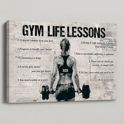 Personalized Gym Life Lessons Poster / Canvas - Custom Gift for Fitness Lovers
