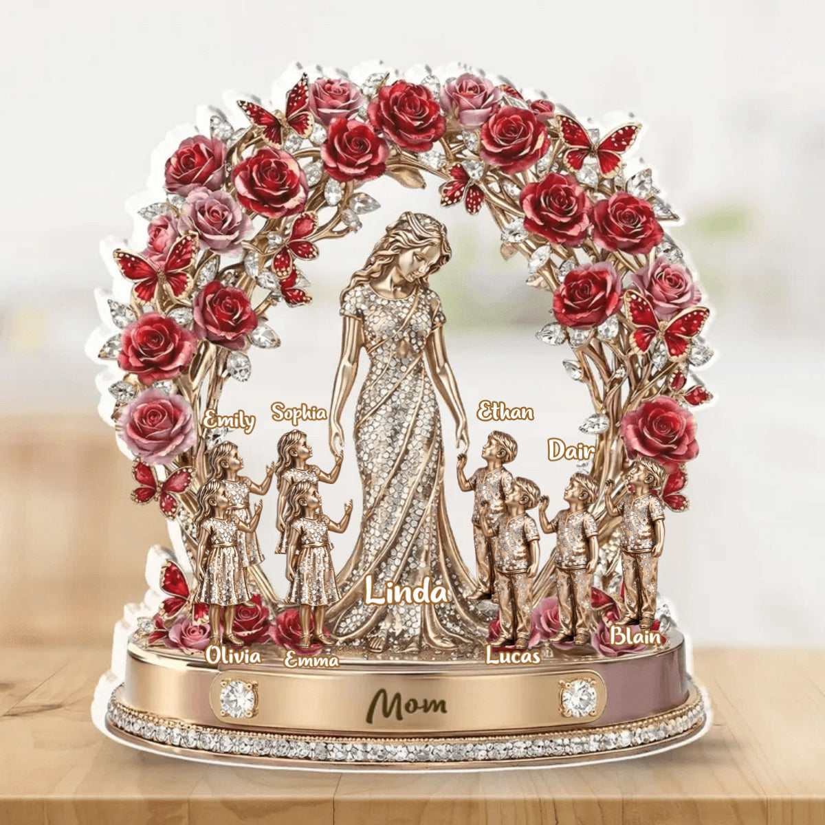 “Love My Kids & Grandkids” - Personalized Acrylic Plaque for Mom & Grandma