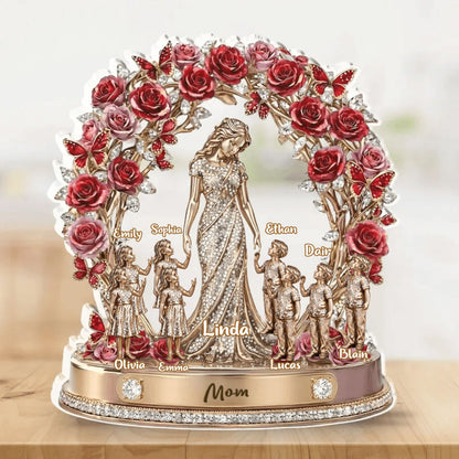 “Love My Kids & Grandkids” - Personalized Acrylic Plaque for Mom & Grandma