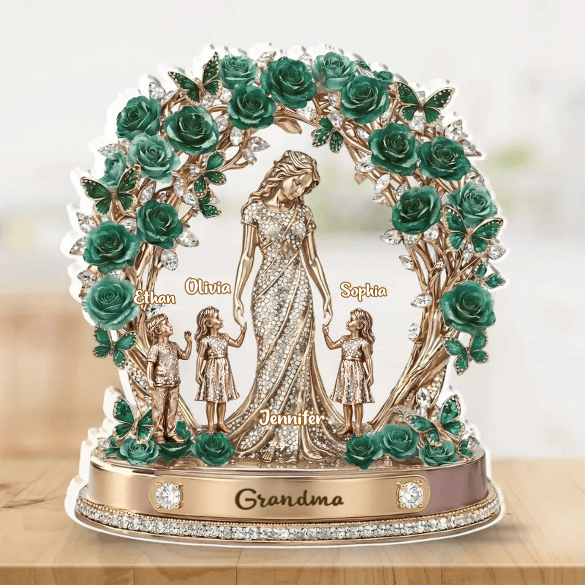 “Love My Kids & Grandkids” - Personalized Acrylic Plaque for Mom & Grandma