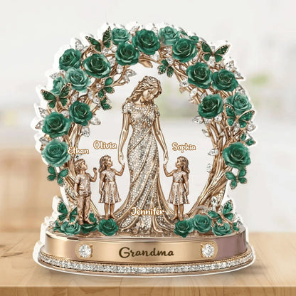 “Love My Kids & Grandkids” - Personalized Acrylic Plaque for Mom & Grandma