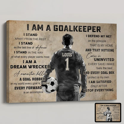 Personalized Soccer Goalkeeper Poster / Canvas - Gift For Soccer Lovers