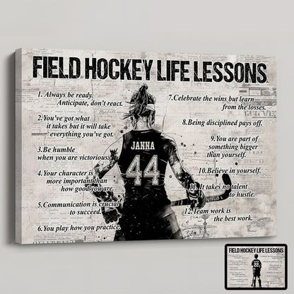 Personalized Field Hockey Life Lessons Poster / Canvas - Gift For Field Hockey Lovers