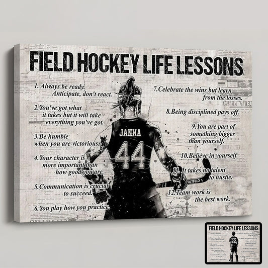 Personalized Field Hockey Life Lessons Poster / Canvas - Gift For Field Hockey Lovers