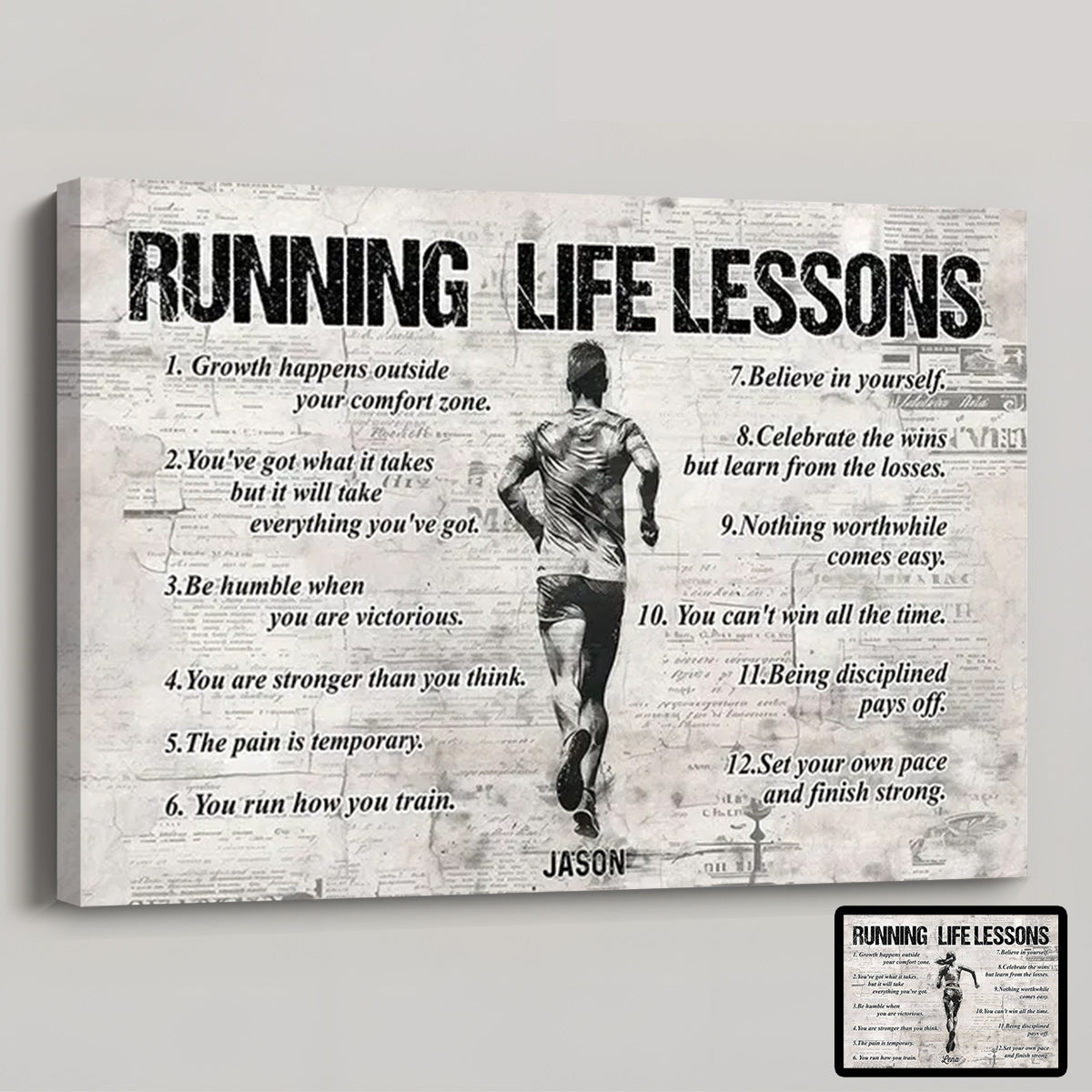 Personalized Running Life Lessons Poster / Canvas - Gift For Running Lovers