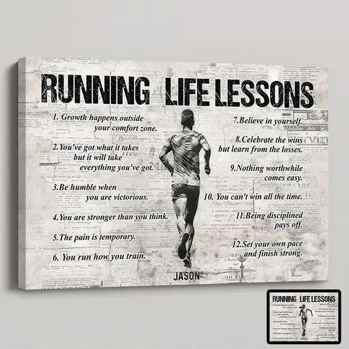 Personalized Running Life Lessons Poster / Canvas - Gift For Running Lovers