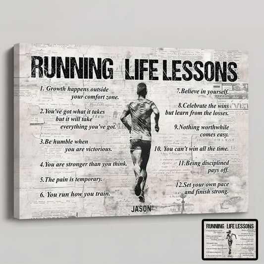 Personalized Running Life Lessons Poster / Canvas - Gift For Running Lovers