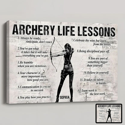 Personalized Archery Life Lessons Poster / Canvas - Gift For Archery Lovers